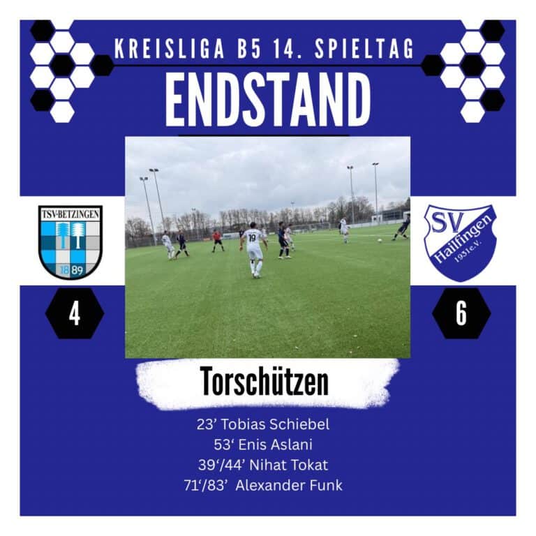 TSV Betzingen III – SV Hailfingen 4:6 (2:3)