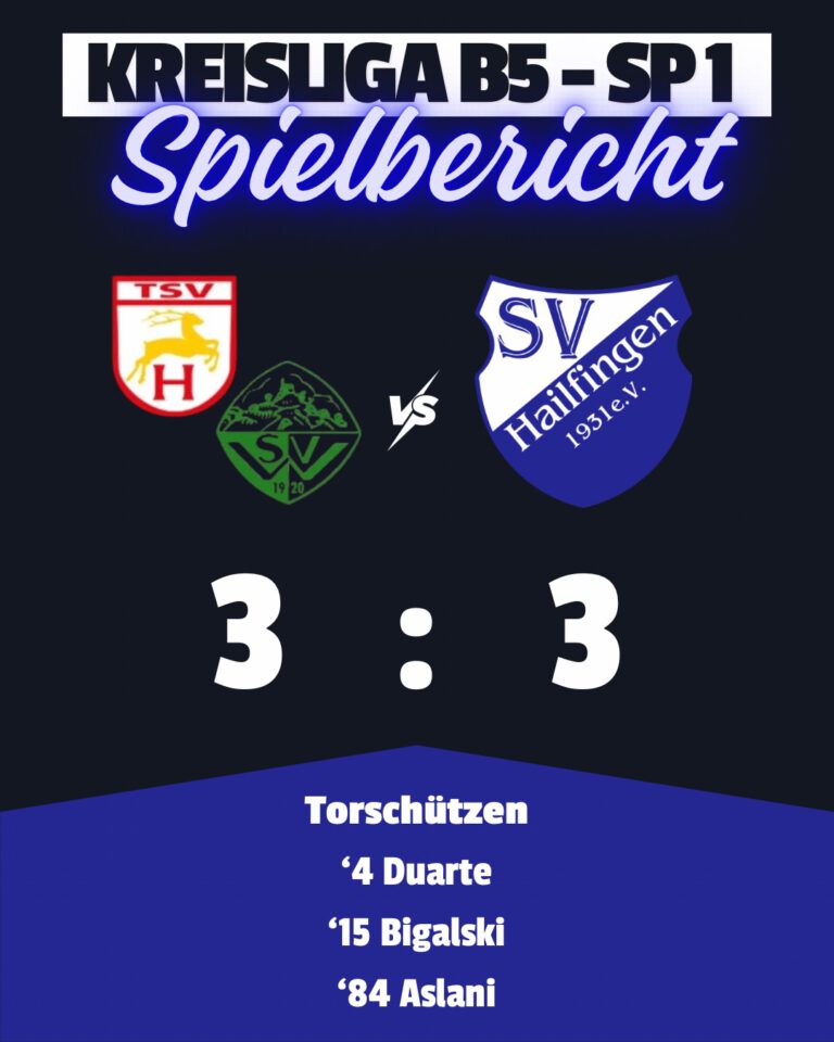 SGM TSV Hirschau II/SV Wurmlingen II – SV Hailfingen 3:3 (2:2)
