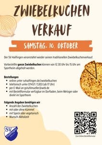 Zwiebelkuchenverkauf