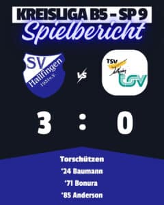 SV Hailfingen – SGM Talheim / Öschingen II 3:0 (1:0)